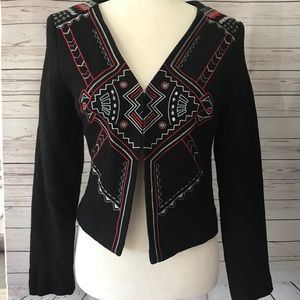Black embroidered short jacket
